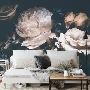 Papier Peint Pivoines Dans Le Noir – Image 3