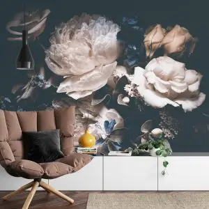 Papier Peint Pivoines Dans Le Noir – Image 4