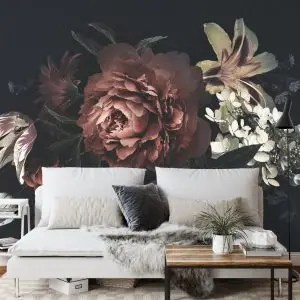 Papier Peint Bouquet Vintage Avec Pivoines – Image 3