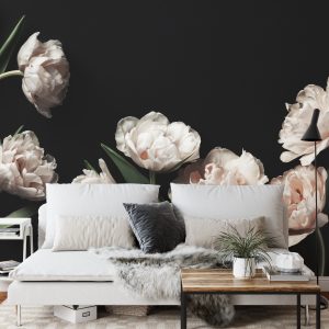 Papier Peint Pivoines Et Feuilles Vertes – Image 3