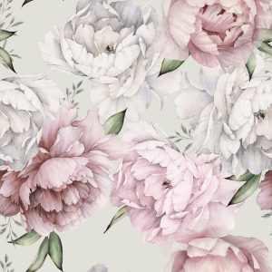 Papier Peint Fleurs De Pivoine Au Pastel – Image 1