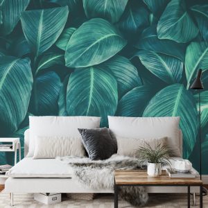 Papier Peint Feuilles Tropicales Sombres – Image 3