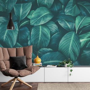 Papier Peint Feuilles Tropicales Sombres – Image 4