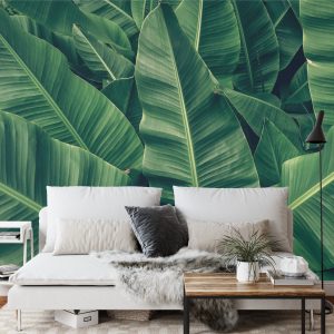 Papier Peint Feuilles Tropicales Rétro – Image 3