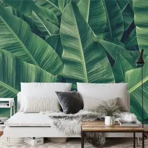Papier Peint Feuilles Tropicales Rétro – Image 3