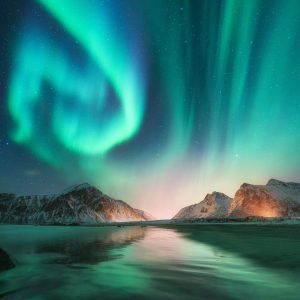 Papier Peint Paysage Lumières Boréales – Image 1