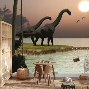 Papier Peint Dinosaures Au Bord De L'eau – Image 3