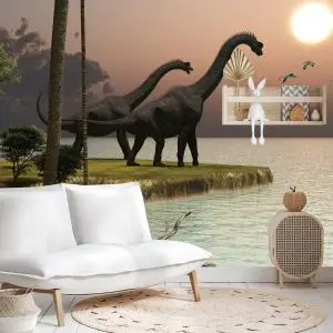 Papier Peint Dinosaures Au Bord De L'eau – Image 4