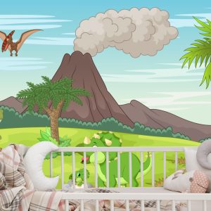 Papier Peint Dinosaures Et Volcan – Image 6