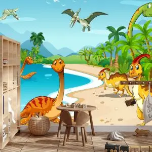 Papier Peint Dinosaures Sur La Plage – Image 3
