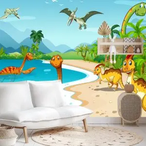 Papier Peint Dinosaures Sur La Plage – Image 4
