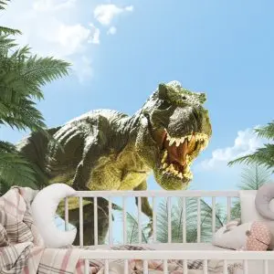Papier Peint Grand Dinosaure T-Rex Et La Paume – Image 6