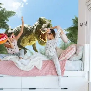 Papier Peint Grand Dinosaure T-Rex Et La Paume – Image 7