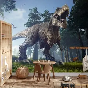 Papier Peint Tyrannosaure Dans La Forêt – Image 3