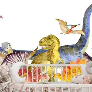 Papier Peint Dinosaures Peints À L'aquarelle – Image 6