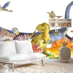 Papier Peint Dinosaures Peints À L'aquarelle – Image 4