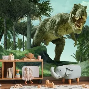 Papier Peint Dinosaure Réaliste Dans Le Vert – Image 5