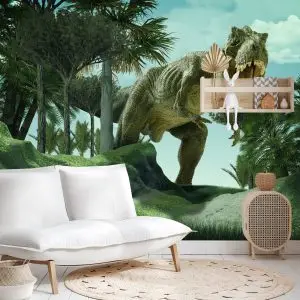 Papier Peint Dinosaure Réaliste Dans Le Vert – Image 4