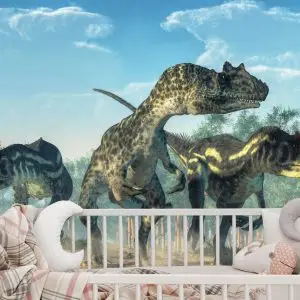 Papier Peint Trois Dinosaures Dans La Forêt – Image 6
