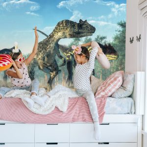Papier Peint Trois Dinosaures Dans La Forêt – Image 7