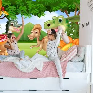 Papier Peint Dinosaures De Conte De Fées Dans La Jungle – Image 7