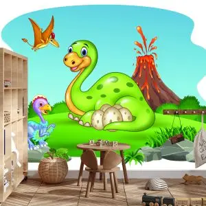Papier Peint Dinosaures Sur La Clairière – Image 3