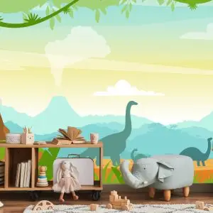 Papier Peint Dinosaures Dans La Jungle – Image 5