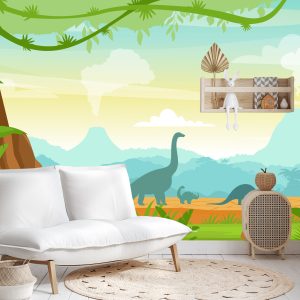 Papier Peint Dinosaures Dans La Jungle – Image 4
