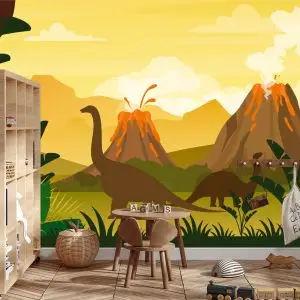 Papier Peint Dinosaures Et Paysage – Image 3