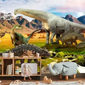 Papier Peint Dinosaures Réalistes Au Bord De La Rivière – Image 5