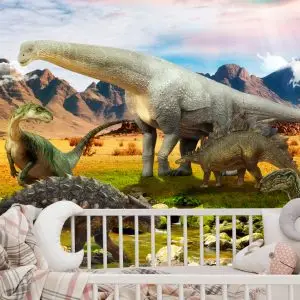Papier Peint Dinosaures Réalistes Au Bord De La Rivière – Image 6