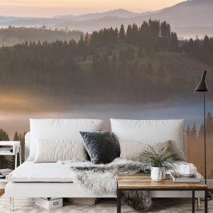 Papier Peint Forêt Dans Le Brouillard – Image 3