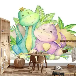 Papier Peint Petits Dinosaures Mignons – Image 3