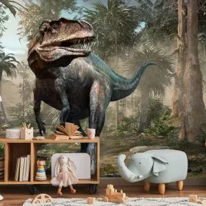 Papier Peint Dinosaure Réaliste Et Palmiers – Image 5