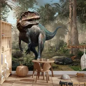 Papier Peint Dinosaure Réaliste Et Palmiers – Image 3