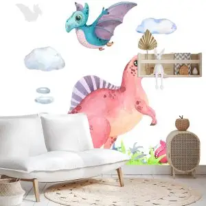 Papier Peint Dinosaures Aquarelles – Image 4