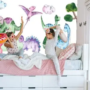 Papier Peint Dinosaures Pastel Dans Une Clairière – Image 7
