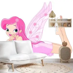 Papier Peint Fée Rose Avec Des Ailes – Image 4