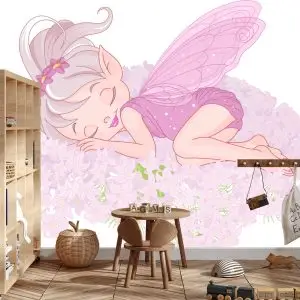 Papier Peint Fée Endormie Sur Les Fleurs – Image 3