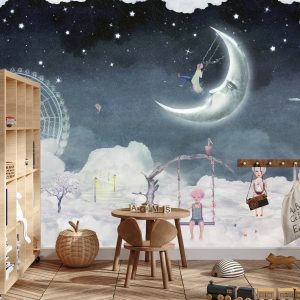 Papier Peint Ville De Conte De Fées Dans Les Nuages – Image 3