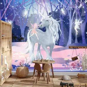 Papier Peint Licorne Avec Des Fées – Image 3