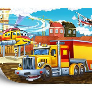 Papier Peint Voitures De Conte De Fées Avec Des Camions – Image 2