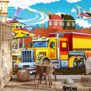 Papier Peint Voitures De Conte De Fées Avec Des Camions – Image 3