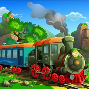 Papier Peint Train Et Paysage – Image 1