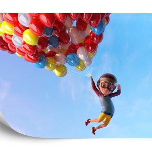 Papier Peint Garçon Avec Des Ballons En Vol – Image 2