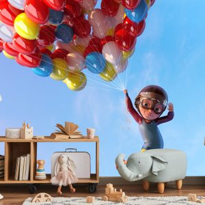 Papier Peint Garçon Avec Des Ballons En Vol – Image 5