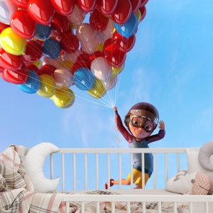 Papier Peint Garçon Avec Des Ballons En Vol – Image 6