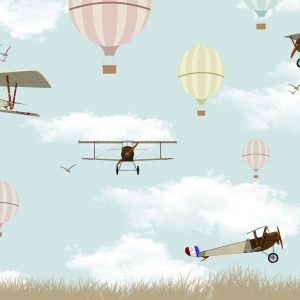 Papier Peint Avions Et Ballons Dans Le Ciel – Image 1