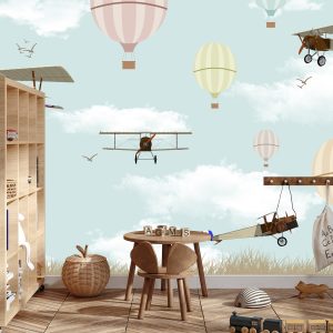 Papier Peint Avions Et Ballons Dans Le Ciel – Image 3