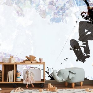 Papier Peint Faire Du Skateboard Dans Un Style Graphique – Image 5